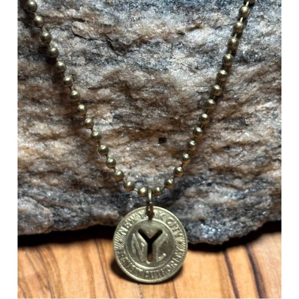 NYC Subway Token Pendant Necklace. Real Circulated Token. Wear History!